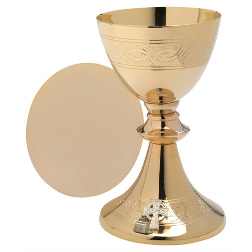 Gold Plated Chalice and Paten 8" (20 cm)