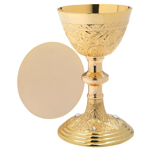 Brass Plated Chalice with paten 9" (22 cm)