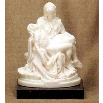 Statue Pieta 6" (15 cm) en marbre blanc