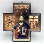 Croix icône en bois Pantocrator 15 x 15 cm Croix icône en bois Pantocrator 15 x 15 cm