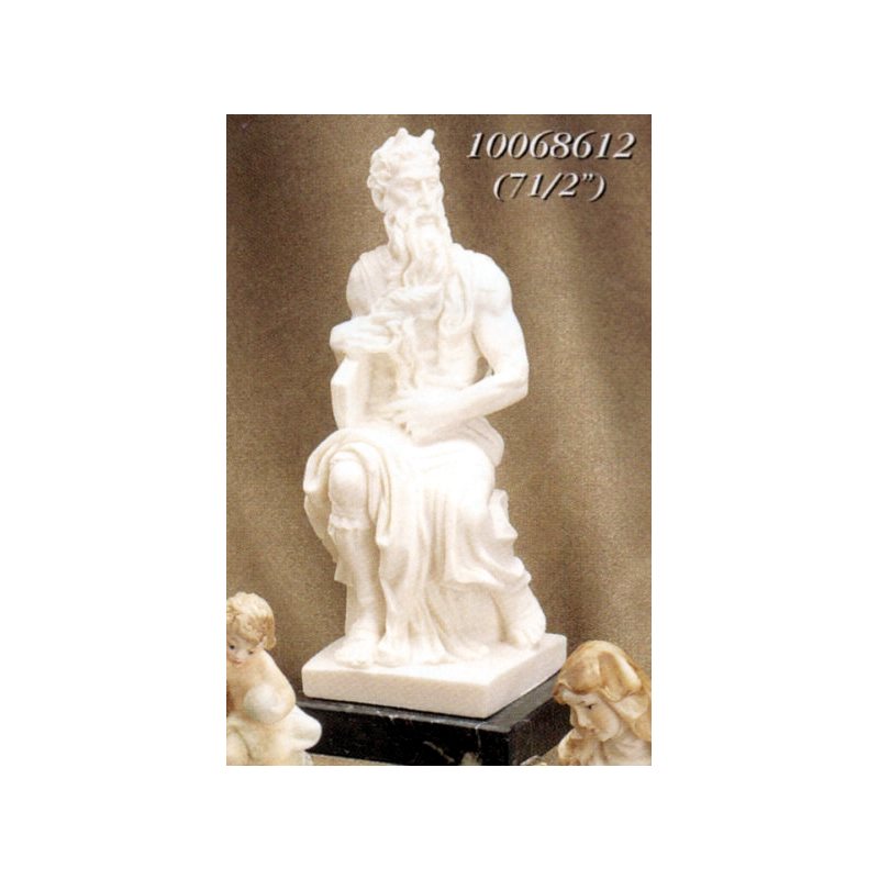 Statue Moise 7.5" (19 cm) en poudre de marbre blanche