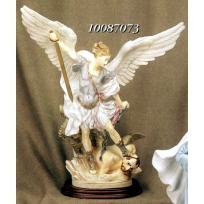 Statue Saint Michel Archange 16" (40.5 cm) en marbre couleur