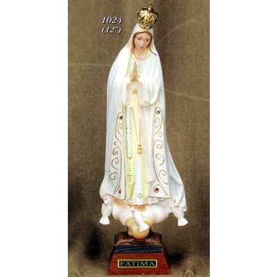 Statue N.D. Fatima 12" (30.5 cm) en plastique de couleur