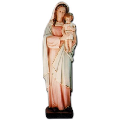 Statue ext. Vierge et Enfant 57" (145 cm) en FDV Couleur