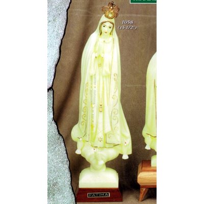 Statue N.D. Fatima 15.5" (39.5 cm) en plastique fluorescent
