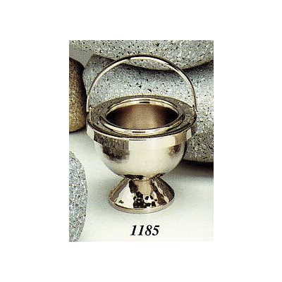 Nickelplated Holy Water Pot, 4.75" (12 cm) Diam