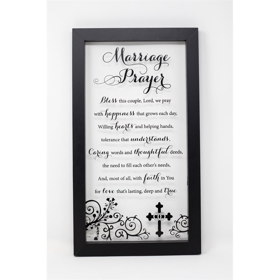 Wed. prayer glass print, Contemp., 8" x 17", English Wed. prayer glass print, Contemp., 8" x 17", English