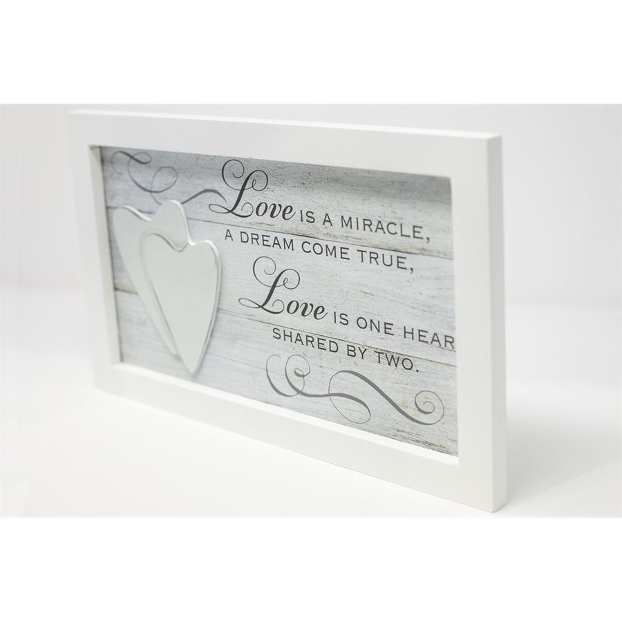 Plaque de bois "Love is A miracle", 26x18cm, Anglais Plaque de bois "Love is A miracle", 26x18cm, Anglais