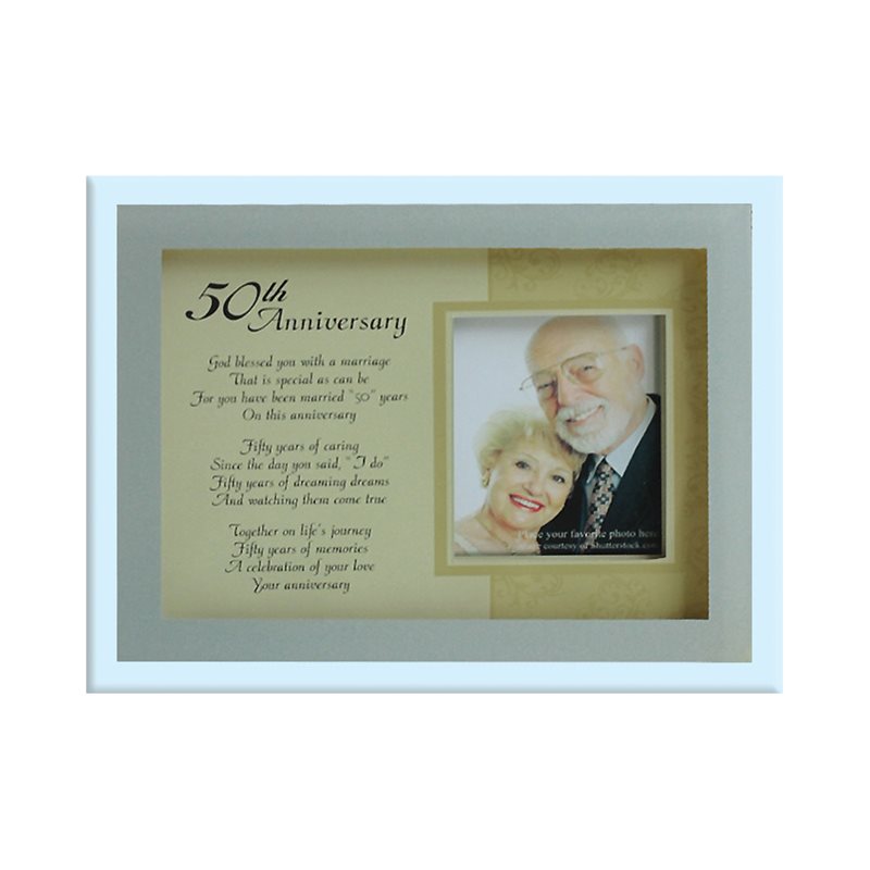 50th wedding ann. Glass Picture Frame, 2"x2'', English 50th wedding ann. Glass Picture Frame, 2"x2'', English