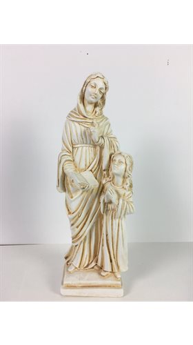 "St-Ann Teacher" Ivory Resin Statue, 8"