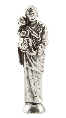 Statuette Saint Joseph, métal, étui plastique, 2,9 cm