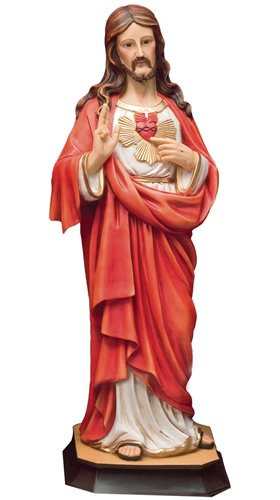 Statue Sacré Coeur de Jésus, résine, 20,3 cm
