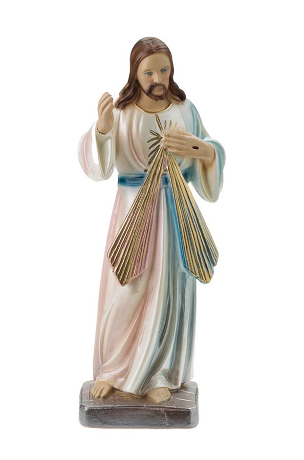 'Divine Mercy'' Colored pearl finish plaster Statue,