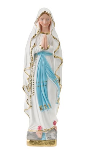 Statue de ND Lourdes, plâtre coloré, 20,3 cm