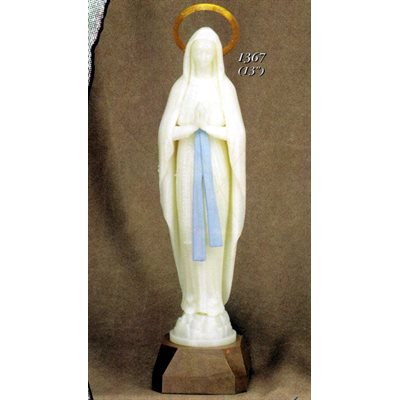 Statue N.D. Lourdes 13" (33 cm) en plastique fluorescent