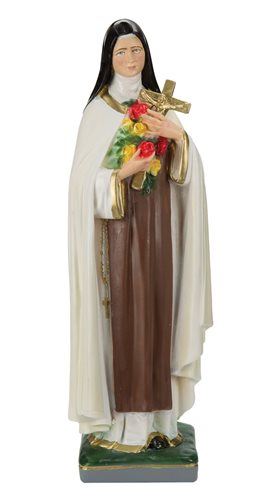 Statue Sainte Thérèse, plâtre coloré, 61 cm