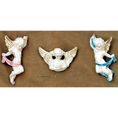 Ceramic Wall Angels, 4" (10 cm) / Set of 3