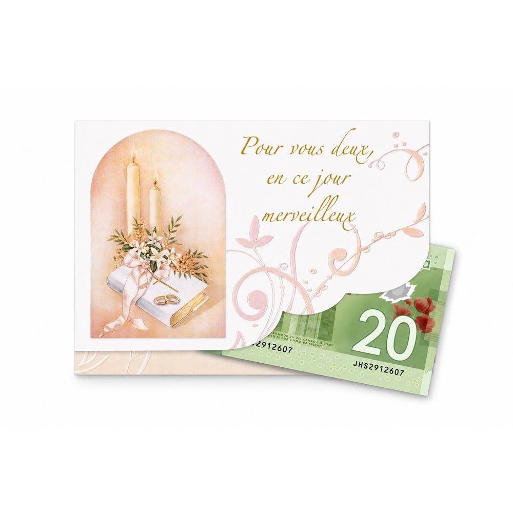 Wedding Money Holder Cards w / Env., 4" x 7", French