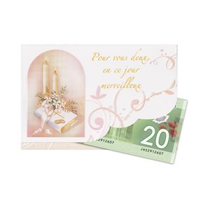 Wedding Money Holder Cards w / Env., 4" x 7", French