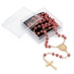 Pink Glass Rosary , 6 mm, Immaculate Medal, 41 cm Pink Glass Rosary , 6 mm, Immaculate Medal, 41 cm