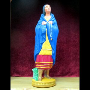 Statue Kateri Tekakwitha 9" (23 cm) en plâtre couleur bleu