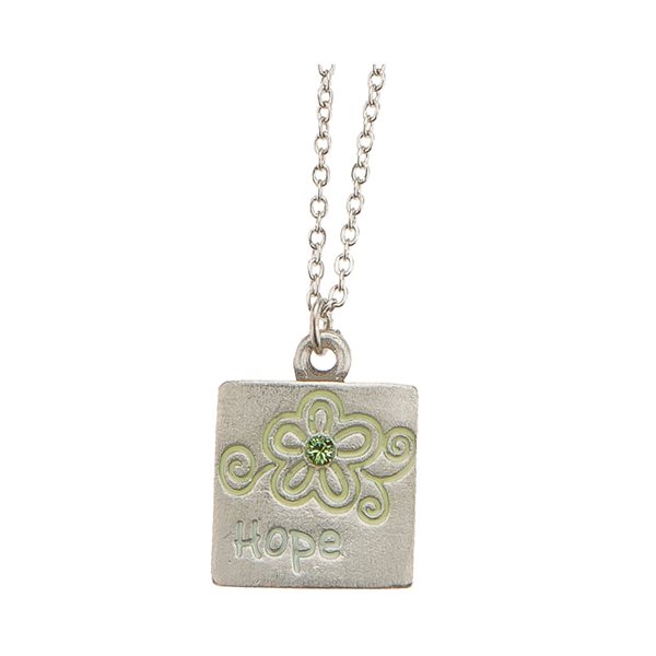 Pendentif « Hope », métal plaqué argent, 46 cm, Anglais