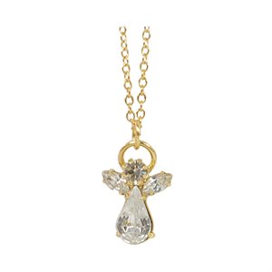Boxed G-F Chain, Angel w / Crystal & Stones, 18"