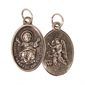 Médaille Sacré-Coeur-Jésus et Ange gardien, métal oxydé