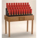 Luminaire en chêne fini miel, 42" Ht. x 43" Large x 20" P.