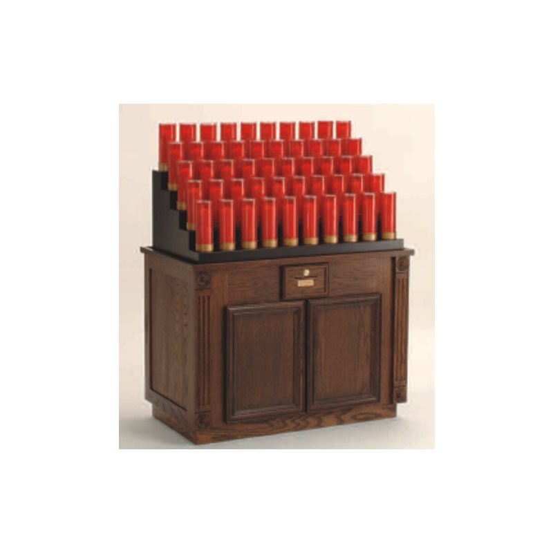 Luminaire en chêne fini cerise, 45" Ht. x 23" Large x 24" P. Luminaire en chêne fini cerise, 45" Ht. x 23" Large x 24" P.