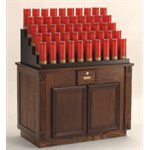 Luminaire en chêne fini cerise, 45" Ht. x 23" Large x 24" P.