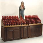 Oak Electric Votive Light Stand, 53" Ht. x 102" W. x 24" D. Oak Electric Votive Light Stand, 53" Ht. x 102" W. x 24" D.