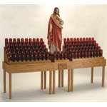 Oak Electric Votive Light Stand, 53" Ht. x 107" W. x 24" D. Oak Electric Votive Light Stand, 53" Ht. x 107" W. x 24" D.