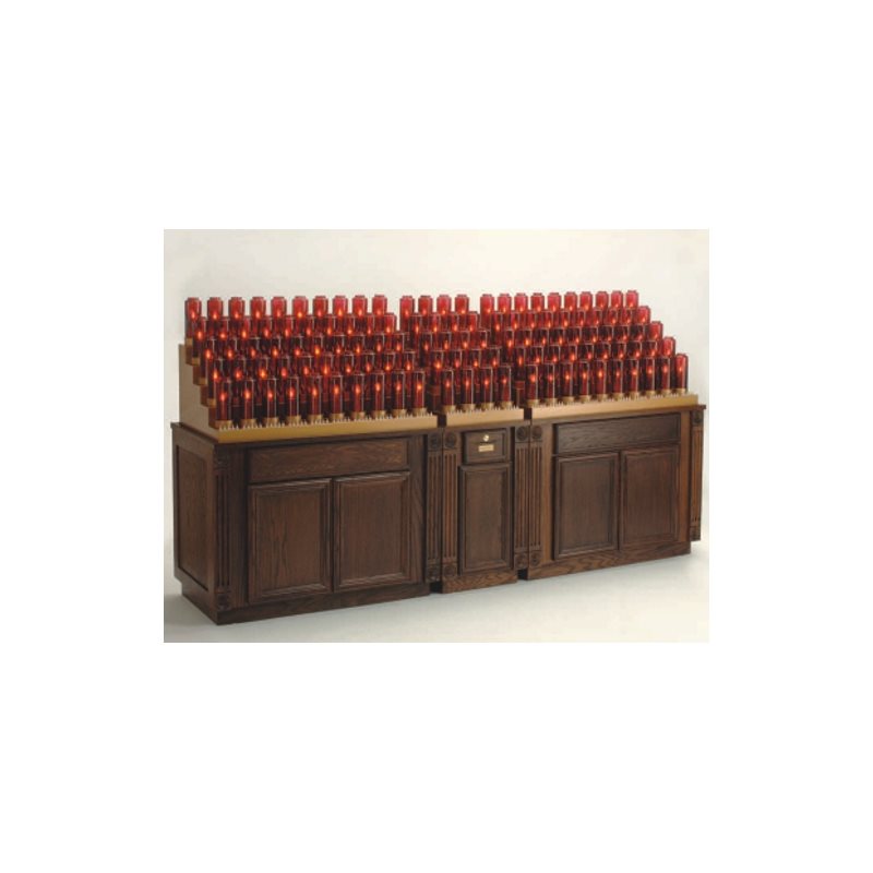 Oak Electric Votive Light Stand, 53" Ht. x 102" W. x 24" D. Oak Electric Votive Light Stand, 53" Ht. x 102" W. x 24" D.