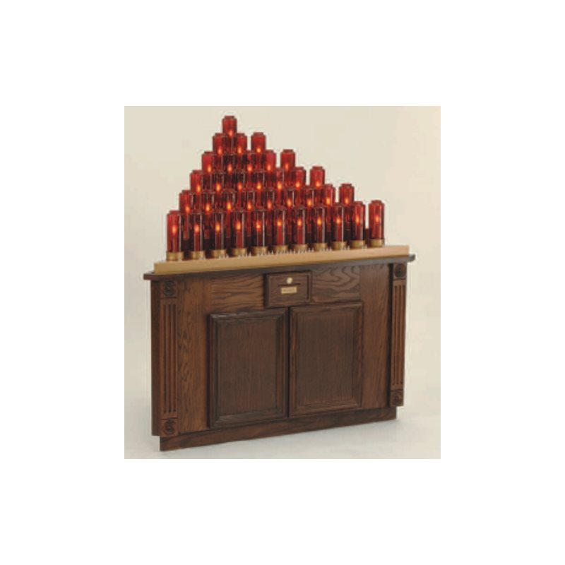 Oak Electric Votive Lights Satnd, 57" Ht. x 44" W. x 28" D. Oak Electric Votive Lights Satnd, 57" Ht. x 44" W. x 28" D.