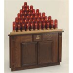 Oak Electric Votive Lights Satnd, 57" Ht. x 44" W. x 28" D. Oak Electric Votive Lights Satnd, 57" Ht. x 44" W. x 28" D.