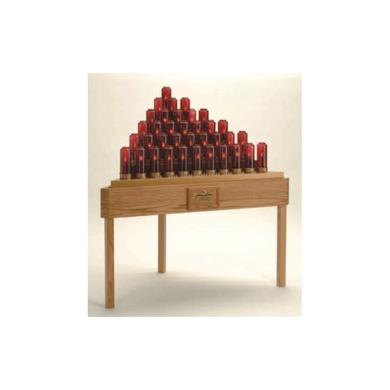 Oak Electric Votive Light Stand, 57" Ht. x 55" W. x 29" D. Oak Electric Votive Light Stand, 57" Ht. x 55" W. x 29" D.