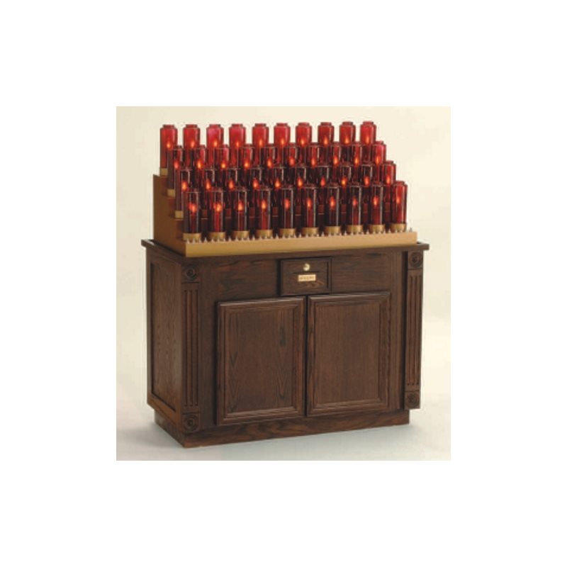 Oak Electric Votive Light Stand, 50" Ht. x 44" W. x 20" D. Oak Electric Votive Light Stand, 50" Ht. x 44" W. x 20" D.
