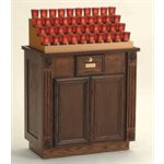 Oak Electronic Votive Light Stand, 43" Ht. x 31" W. x 17" D. Oak Electronic Votive Light Stand, 43" Ht. x 31" W. x 17" D.