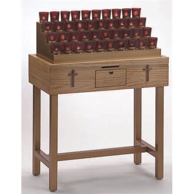 Luminaire électronique en chêne 43" Ht. x 31" Large x 16" P.