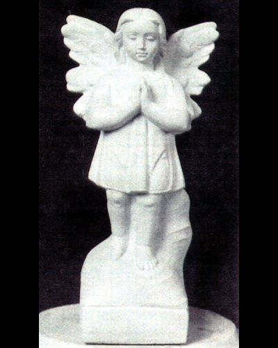 Statue ext. Ange debout 12" (30.5 cm) en ciment blanc