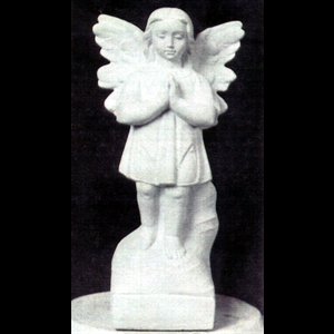 Statue ext. Ange debout 12" (30.5 cm) en ciment blanc