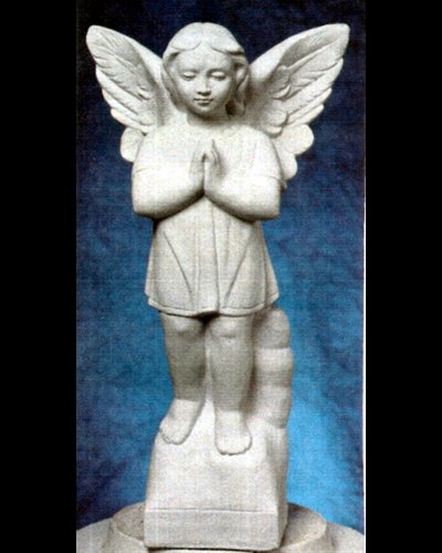 Statue ext. Ange debout 18" (45.5 cm) en ciment blanc