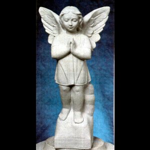 Standing Angel White Concrete Outdoor Statue, 18" (45.5 cm)