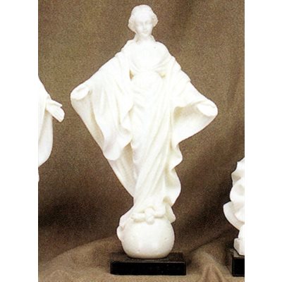 Statue N.D. Sourire 9" (23 cm) en poudre de marbre blanche