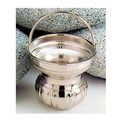 Nickelplated Holy Water Pot, 5.5" (14 cm) Diam.
