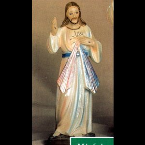 Statue Jésus Miséricordieux 9" (23 cm) en résine couleur