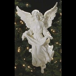 White Gloria Angel Figure, 27" (68.6 cm) Ht., Resin