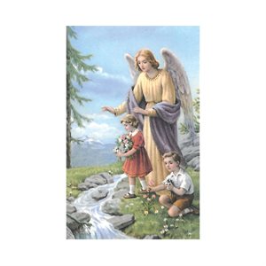 Image plast. et prière «Ange gardien», 5,4 x 8,6 cm, Françai