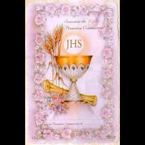 Certificat 1ère communion 4.5" x 7" (11.4 x 18 cm), Français